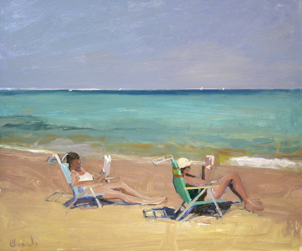 Herb Edwards - Beach Readers Acrylic on Canvas.jpg